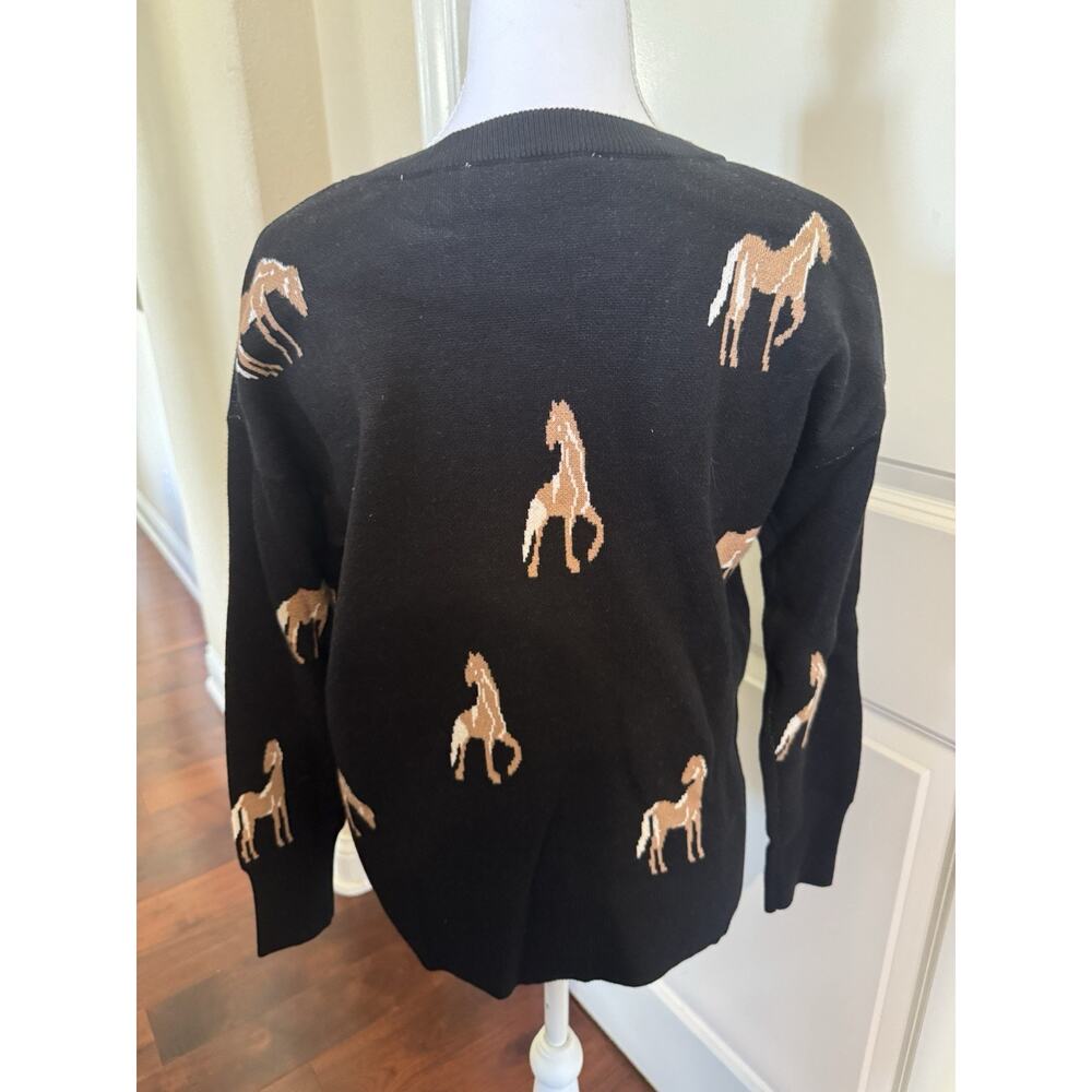 Catherine Malandrino Large Horse sweater Preppy Chic Hamptons, Greenwich Palm - Picture 15 of 15
